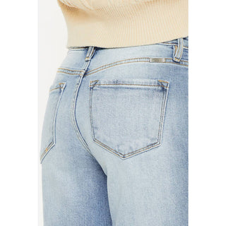 HIGH RISE MOM JEANS WITH CUFFED HEM