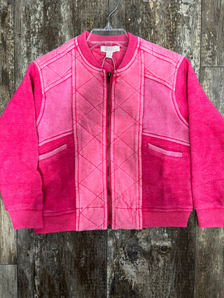 Washed Fuchsia Washed Quilted Bomber Jacket