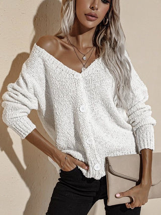 Button front sweater