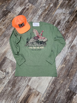 Live For the Hunt (Pheasant) - Long Sleeve Graphic Tee