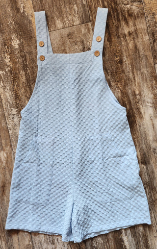 Blue Checkerboard Print Romper