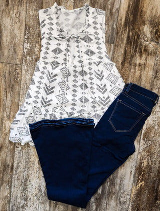 Black & White Aztec Print Tank Top