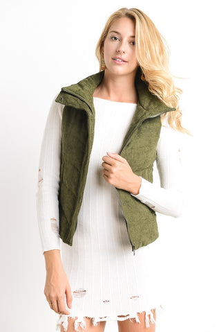 Olive Green Puff Vest