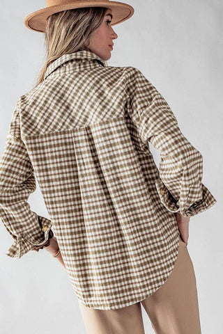 PLAID COLLARED SHACKET