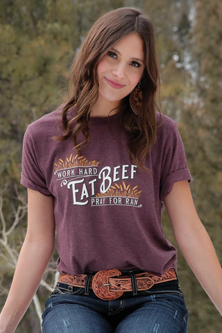 Womens Graphic Tee Burgundy