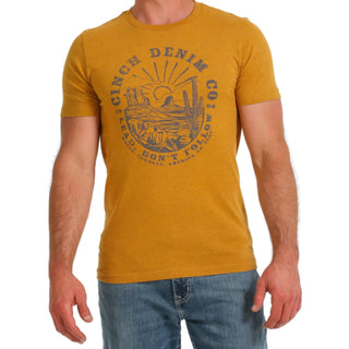 Cinch Men's Graphic " Lead Don't Follow" Gold T-Shirt