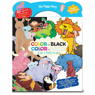 Color On Black, Color On White 2-in-1 Tote Animals Around The World