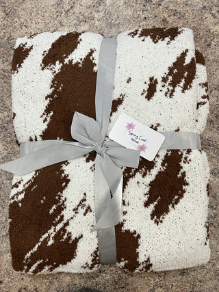 Luxe Blanket - Brown Cow